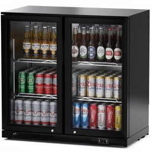 Adexa Bar Cooler 2 Hinged Door 220L Black bc02pp