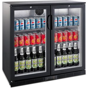 Adexa Bar Cooler 2 Hinged Door 220L Black bc02pp85