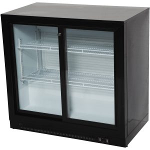 Adexa Bar Cooler 2 Sliding Door 220L Black bc02ps