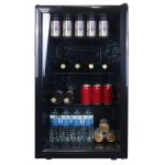 SIA Undercounter Drinks Fridge 118L Beer / Wine Cooler With Glass Door DC1BL
