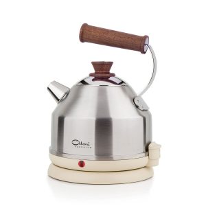 Ottoni Fabbrica Lignum Satinato Kettle 1.7L — Brushed Steel & Mahogany