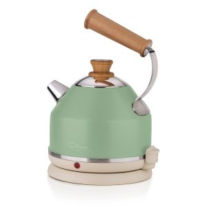 Ottoni Fabbrica Lignum Primavera Electric Kettle 1.7 L — Pastel Green / Wood